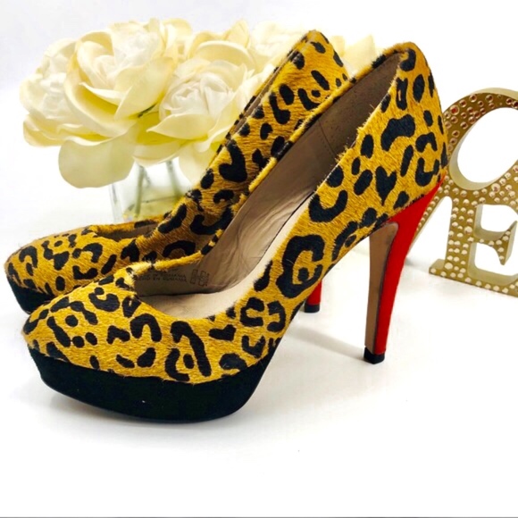 Zara Shoes - Zara Woman Cheetah Red Heel Platform Pumps